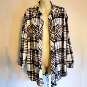 Brown black plaid